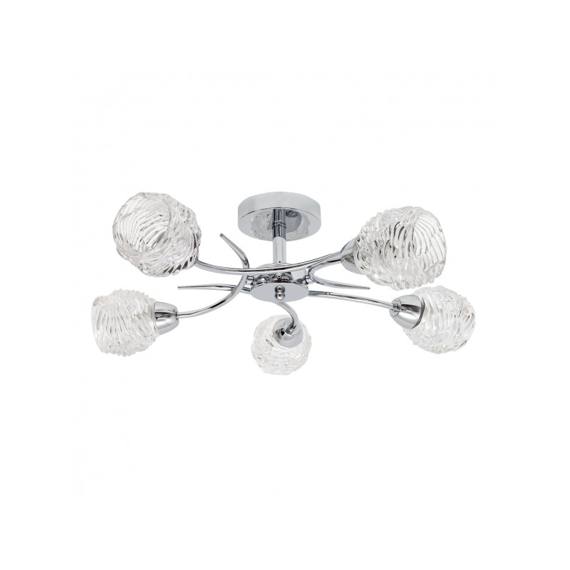 Plafón Juarez cromo 5 x E-14 Fabrilamp